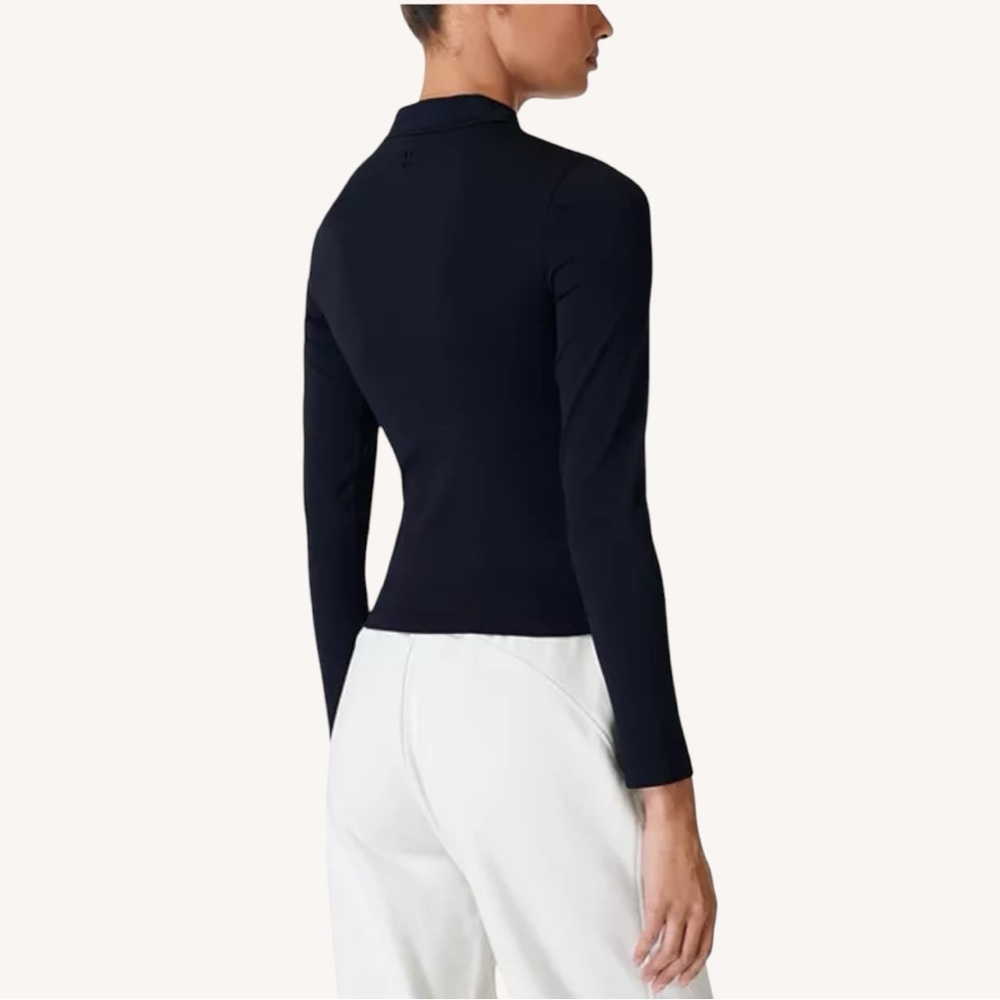 Sweaty Betty Emily Cutaway Ribbed Black Long Sleeve Top Small - Picture 4 of 10